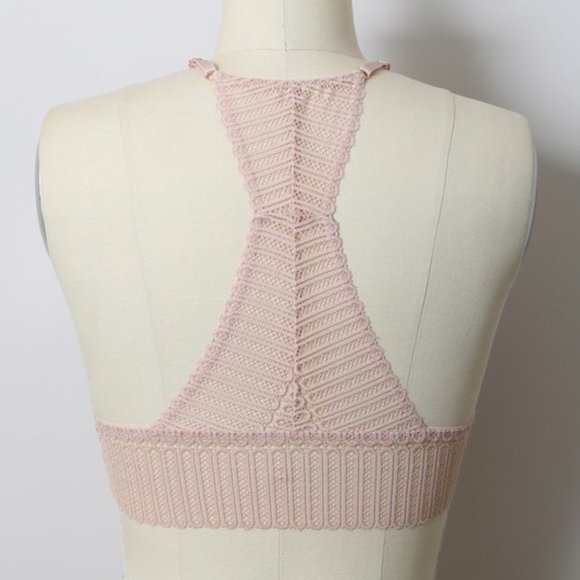🆕 Ibiza - Blush Ribbed Lace Bralette - Picture 4 of 4
